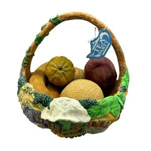 Vintage Tea Party Fairy Cottage Fruit Basket Decor set of 7 green brown READ